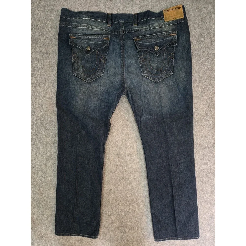 True Religion Ricky Jeans Flap Pocket Mens 50x33.5 Relaxed Straight Made In USA